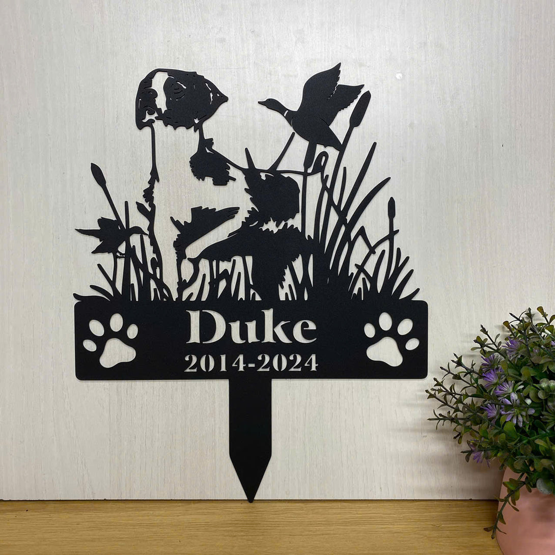 Custom Brittany Spaniel Dog Memorial Metal Garden Stake, Dog Loss Metal Grave Marker, Personalized Dog Memorial Stake, Dog Sympathy Metal Yard Sign