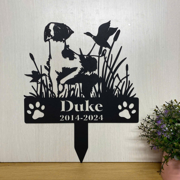 Custom Brittany Spaniel Dog Memorial Metal Garden Stake, Dog Loss Metal Grave Marker, Personalized Dog Memorial Stake, Dog Sympathy Metal Yard Sign