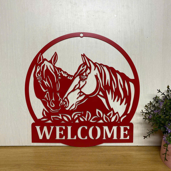 Personalized Equestrian Farm Metal Entrance Sign, Custom Metal Horse Barn Plaque, Rustic Farmhouse Horse Stable Sign, Outdoor Horse Farm Metal Decor