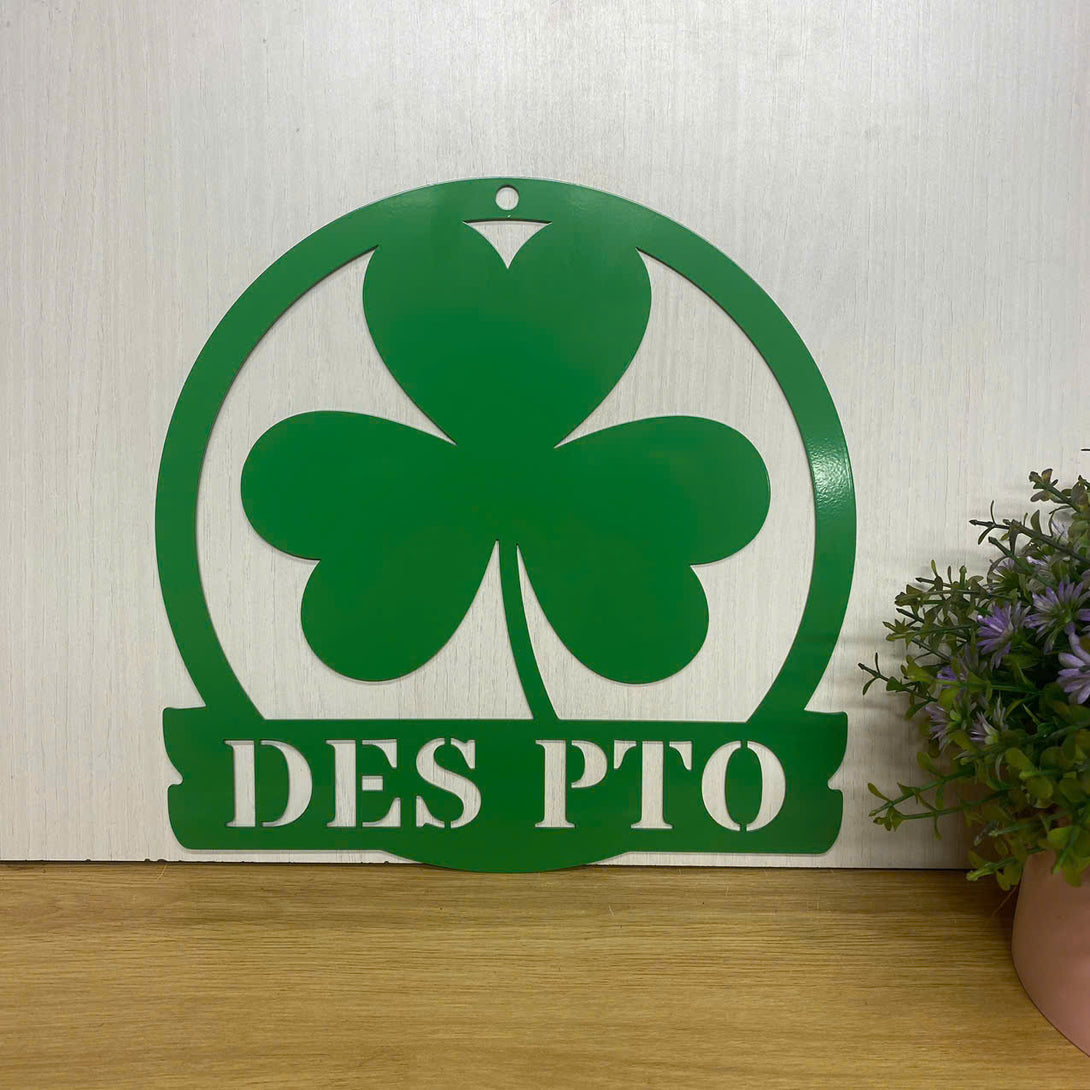 Custom 3 Leaf Clover Shamrock Monogram Metal Sign, Personalized Shamrock Metal Name Sign, Lucky Shamrock Irish Metal Wall Hanging Sign Home Decor