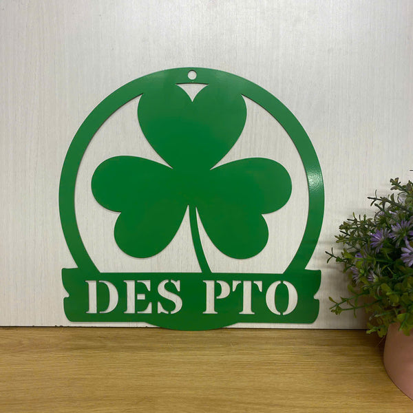 Custom 3 Leaf Clover Shamrock Monogram Metal Sign, Personalized Shamrock Metal Name Sign, Lucky Shamrock Irish Metal Wall Hanging Sign Home Decor