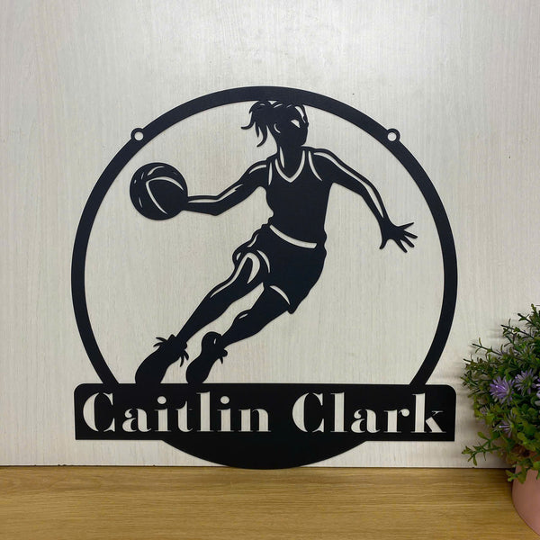 Personalized Female Basketball Metal Wall Art, Custom Basketball Player Metal Name Sign, Basketball Team Metal Sign, Basketball Sport Metal Wall Decor
