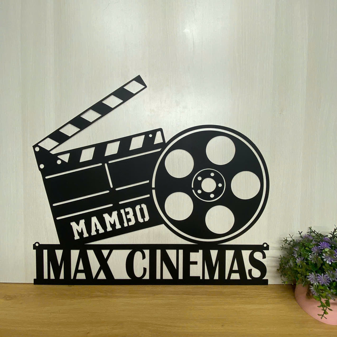 Custom Home Cinema Metal Wall Art, Personalized Home Theater Metal Sign, Movie Theater Room Studio Metal Wall Art, Movie Geek Metal Wall Sign Decor