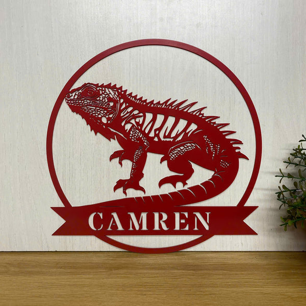 Custom Iguana Lizard Metal Wall Art, Personalized Iguana Lizard Metal Name Sign, Iguana Lizard Metal Wall Sign Kids Room Sign