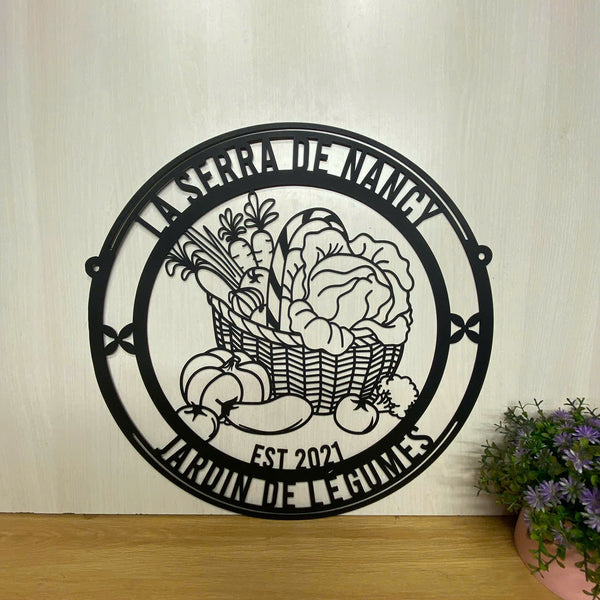 Personalized Vegetables Garden Metal Farm Sign, Custom Metal Homegrown Farm Name Sign, Custom Organic Vegetable Garden Sign, Welcome Farm Metal Sign