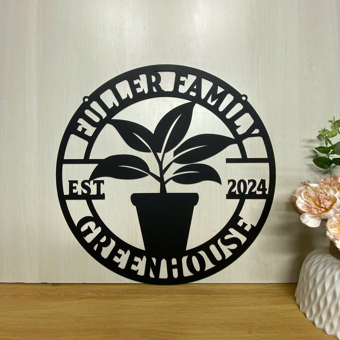 Custom Gardener Name Metal Hanging Sign, Personalized Garden Metal Sign, Potted Plant Metal Wall Hanging Garden Decor, Gardening Lover Metal Art