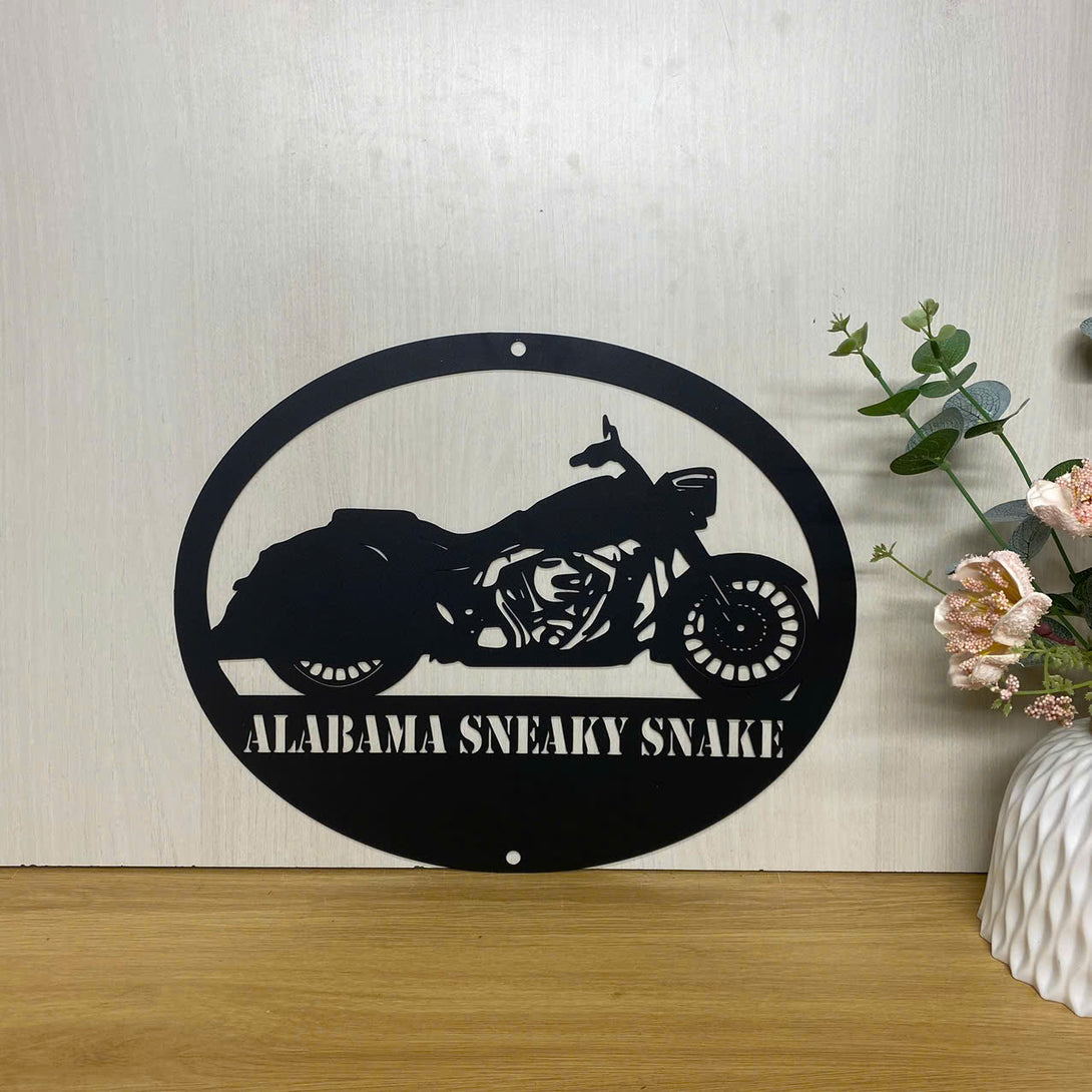 Personalized Motorcycle Metal Wall Haning Sign, Custom Motor Biker Name Metal Sign, Motorcycle Metal Garage Sign, Motocross Man Cave Metal Wall Art