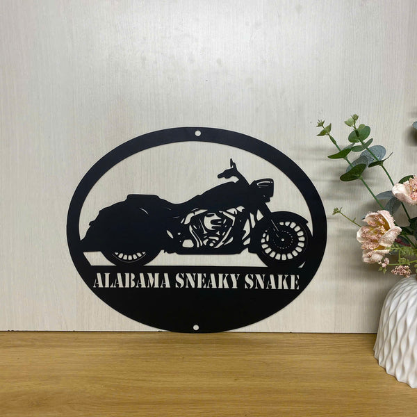 Personalized Motorcycle Metal Wall Haning Sign, Custom Motor Biker Name Metal Sign, Motorcycle Metal Garage Sign, Motocross Man Cave Metal Wall Art