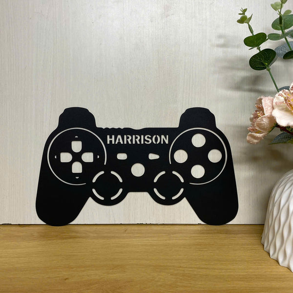Personalized Game Controller Metal Wall Art, Custom Gamer Metal Name Sign, Game Room Metal Wall Hanging, Game Zone Kids Room Metal Wall Art Decor