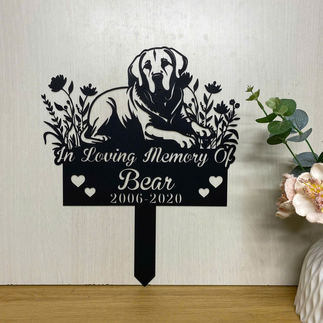 Personalized Labrador Dog Memorial Garden Stake, In Loving Memory Of Dog Metal Grave Marker, Pet Loss Remembrance Stake, Dog Metal Yard Sign