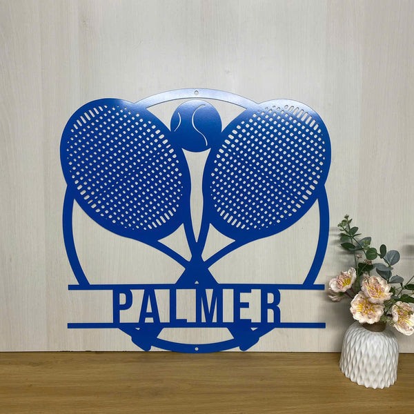 Custom Ball Racket Tennis Monogram Metal Wall Art, Personalized Tennis Player Metal Name Sign, Tennis Ball Racket Metal Sign,tennis Metal Wall Decor