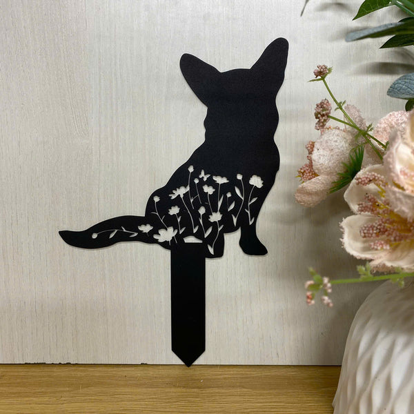 Custom Corgi Dog Memorial Metal Garden Stake, Floral Corgi Dog Metal Yard Sign, Personalized Dog Loss Metal Stake, Pet Grave Marker, Remembrance Stake