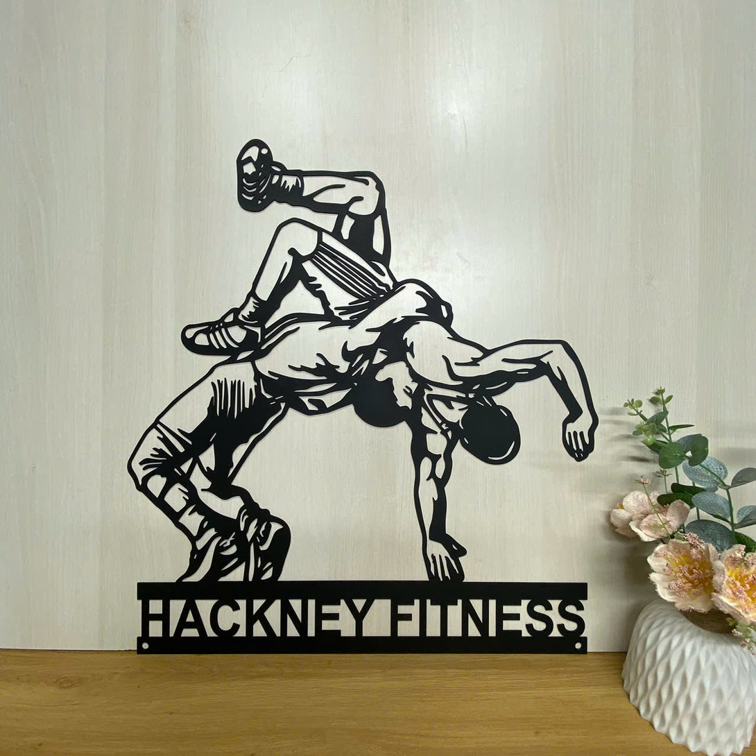 Personalized Wrestling Sport Metal Wall Art, Custom Wrestlers Metal Name Sign, Wrestling Metal Wall Sign, Wrestling Man Cave Metal Wall Hanging