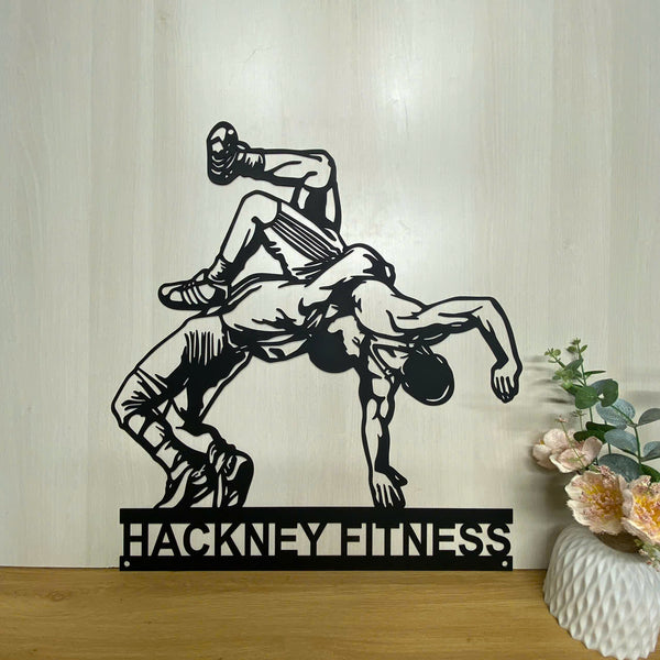Personalized Wrestling Sport Metal Wall Art, Custom Wrestlers Metal Name Sign, Wrestling Metal Wall Sign, Wrestling Man Cave Metal Wall Hanging