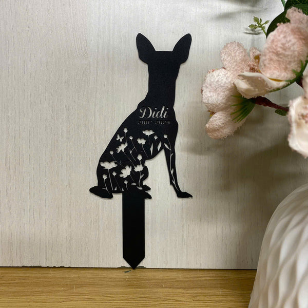 Personalized Miniature Pinscher Dog Memorial Metal Stake, Custom Dog Metal Garden Sign, Pet Grave Marker, Pet Loss Sympathy Sign, Remembrance Stake