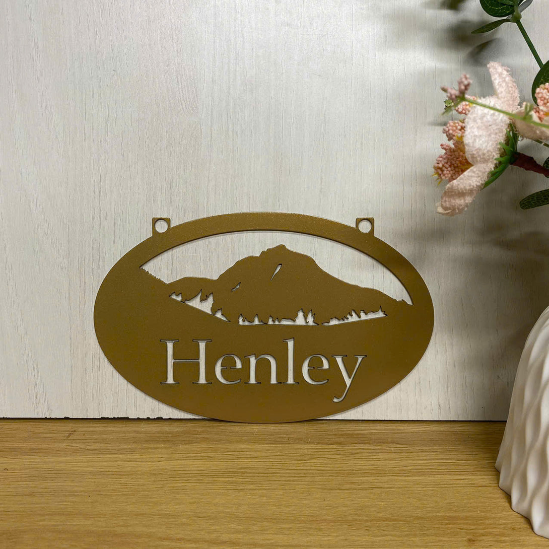 Custom Mountain Family Name Metal Sign, Metal Address Sign For Lodge, Cottages Cabin House Metal Address Sign, Outdoor Lodge Cabin Metal Wall Hanging