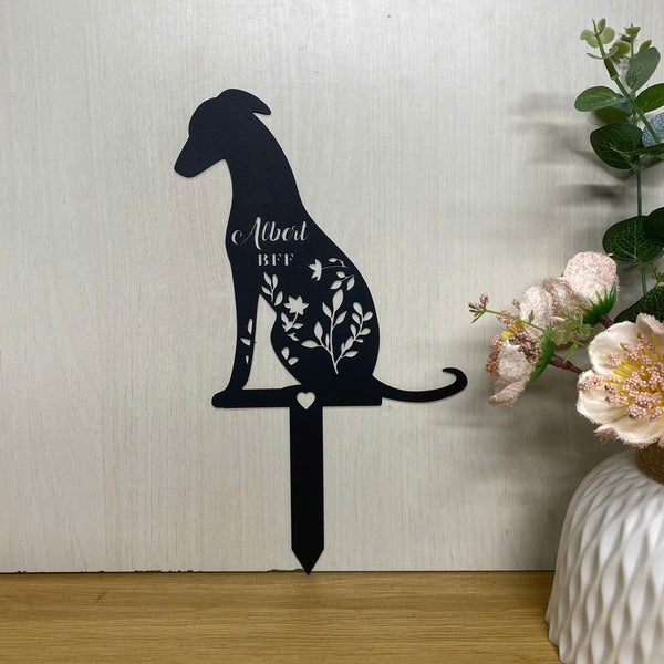 Personalized Greyhound Memorial Garden Stake, Greyhound Dog Metal Yard Sign, Pet Loss Remembrance Stake, In Loving Memory Dog Metal Grave Marker