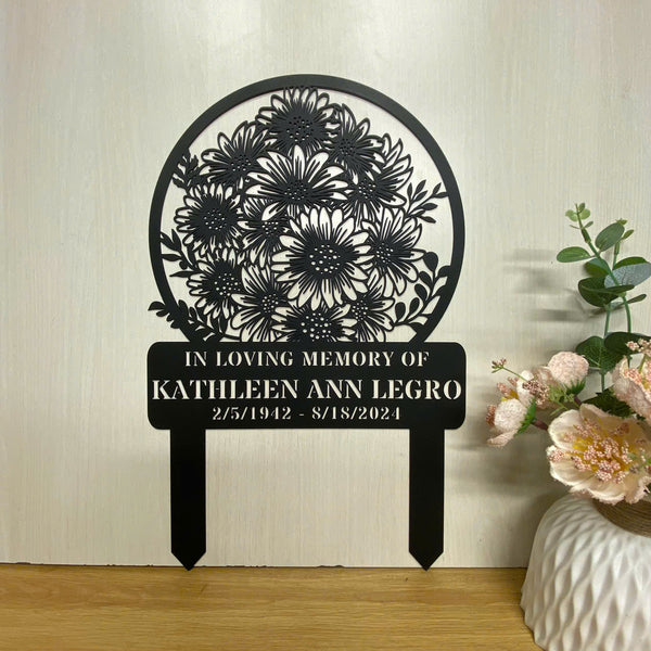Custom Daisies Flowers Garden Sign With Stake, Personalized Daisy Metal Garden Sign, Metal Daisy Garden Stake, Gardener Name Yard Sign Outdoor Decor