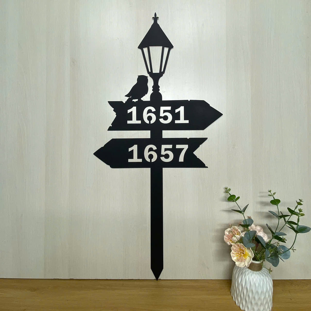 Personalized Destination Arrow Metal Sign With Stake, Custom Directional Sign Metal Garden Stake, Street Address Direction Arrows Metal Yard Stake