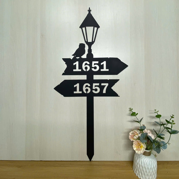 Personalized Destination Arrow Metal Sign With Stake, Custom Directional Sign Metal Garden Stake, Street Address Direction Arrows Metal Yard Stake