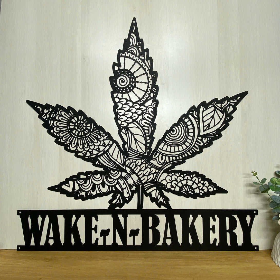 Personalized Zentangle Marijuana Metal Sign, Custom Cannabis Metal Name Sign, Mandala Weed Metal Wall Art, Culture Smoking Cigarette Metal Wall Art