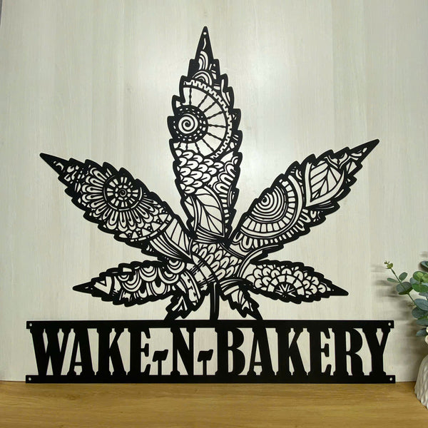 Personalized Zentangle Marijuana Metal Sign, Custom Cannabis Metal Name Sign, Mandala Weed Metal Wall Art, Culture Smoking Cigarette Metal Wall Art