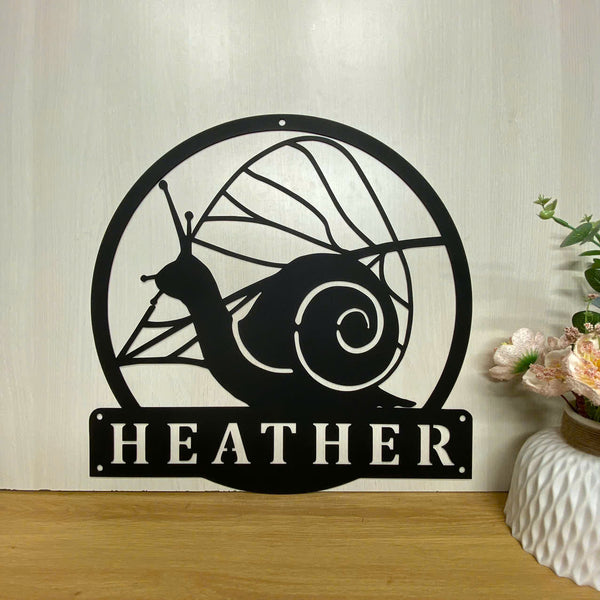 Custom Snail Metal Wall Art, Personalized Snail Metal Name Sign, Snail Metal Sign Art Home Decor, Custom Snail Metal Wall Decor