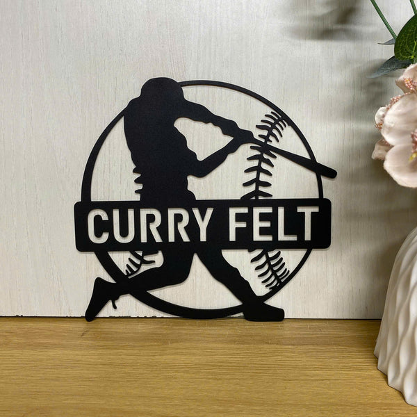Custom Baseball Player Metal Wall Art, Personalized Softball Player Metal Sign With Name, Baseball Metal Sign, Baseball Sport Lovers Metal Wall Sign
