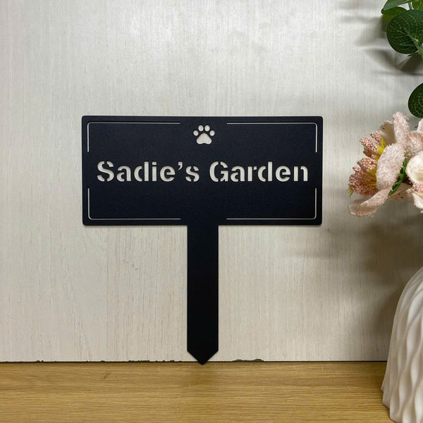 Personalized Garden Metal Stake, Custom Your Garden Sign With Stake, Custom Name Memorial Metal Garden Sign, Metal Yard Sign Garden Decor
