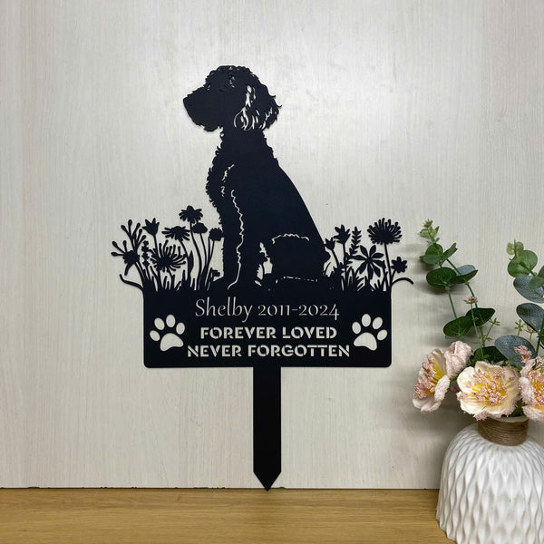 Custom Springer Spaniel Dog Memorial Metal Garden Stake, Personalized Pet Grave Marker Metal Name Sign, Dog Remembrance Stake, Sympathy Dog Loss Sign