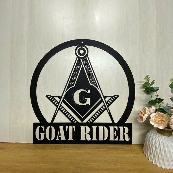 Custom Masonic Square And Compass Metal Wall Sign, Personalized Masonic Metal Name Sign, Freemason Freemasonry Masonic Monogram Metal Sign