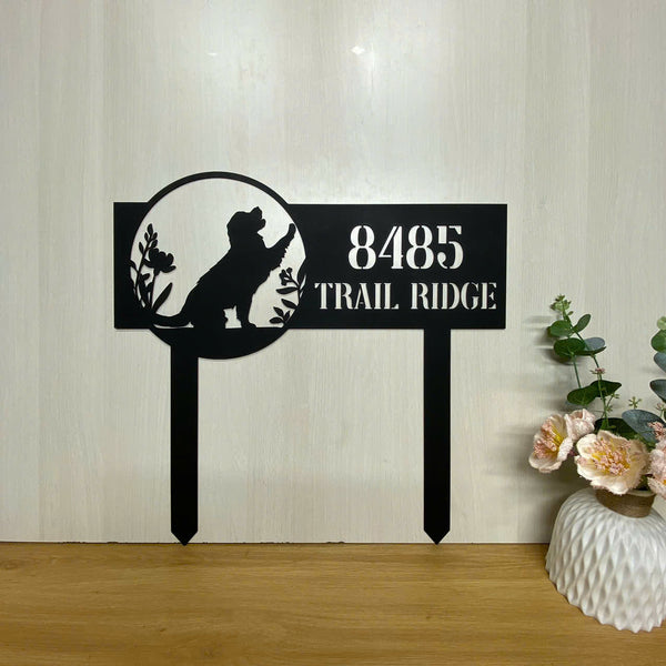 Personalized Your Dog Monogram Address Metal Stake, Custom Address House Number Metal Stake, Metal Address Yard Stake, Address Metal Plaque Stake