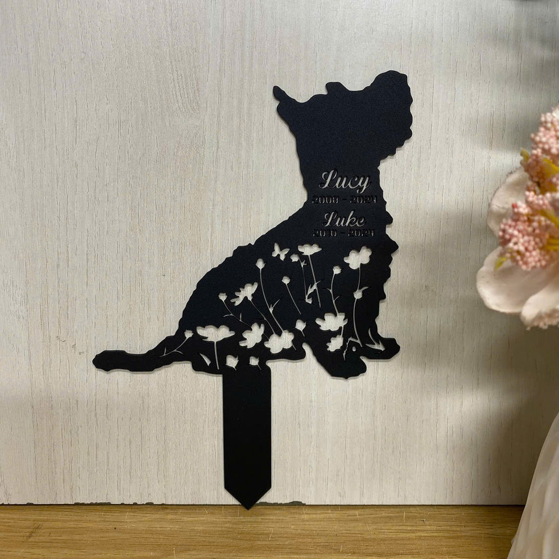 Personalized Cairn Terrier Memorial Stake, Flower Dog Metal Garden Stake, Pet Loss Grave Marker, Dog Remembrance Stake, Dog Loss Metal Garden Decor