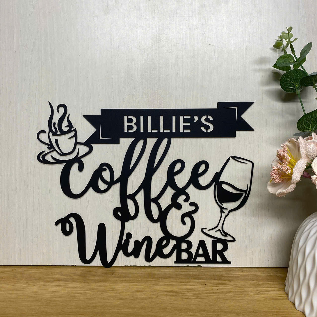 Personalized Coffee And Wine Bar Metal Wall Art, Custom Metal Coffee Wine Bar Cocktail Sign, Pool Bar Drink Metal Sign, Home Kitchen Bar Metal Sign