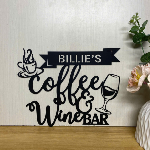 Personalized Coffee And Wine Bar Metal Wall Art, Custom Metal Coffee Wine Bar Cocktail Sign, Pool Bar Drink Metal Sign, Home Kitchen Bar Metal Sign