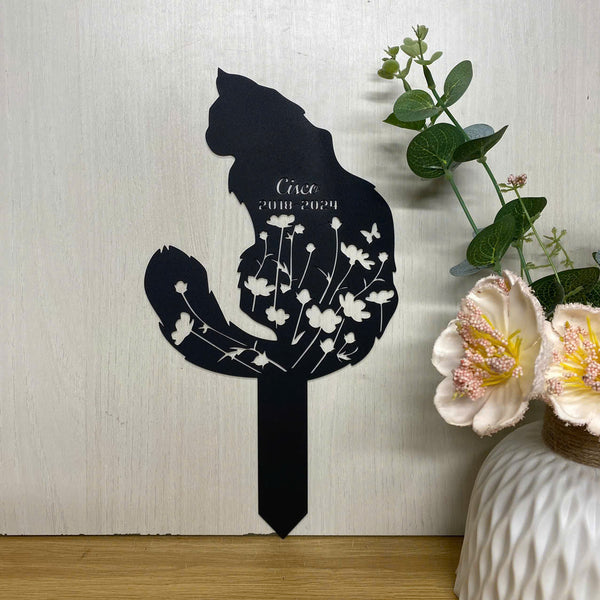 Custom Cat Memorial Metal Plaque With Stake, Cat Lover Metal Yard Sign, Personalized Cat Metal Garden Stake, Pet Loss Grave Marker, Remembrance Stake