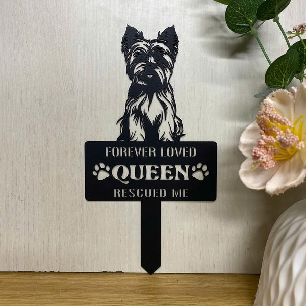 Personalized Dog Memorial Metal Stake, Custom Yorkshire Terrier Metal Garden Stake, Dog Loss Remembrance Stake, Pet Metal Stake Dog Mom Gift