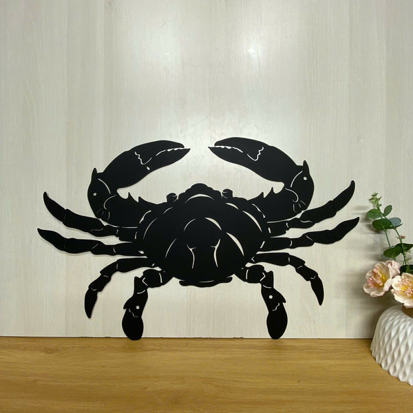 Personalized Crab Metal Wall Hanging Art, Custom Crab Beach House Metal Sign, Crab Address Front Porch Metal Sign, Sea Crab House Number Metal Decor