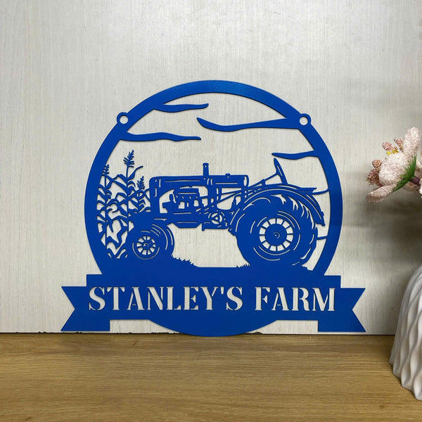 Personalized Modern Tractor Metal Farm Sign, Custom Tractor Driver Name Metal Sign, Large Tractor Metal Farm Sign, Farm Truck Metal Farmhouse Sign