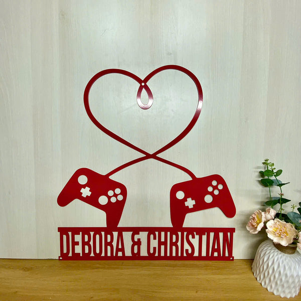 Custom Game Controller Metal Wall Art, Personalized Gamer Name Metal Sign, Gaming Room Metal Wall Hanging, Game Zone Kids Room Metal Wall Art Decor