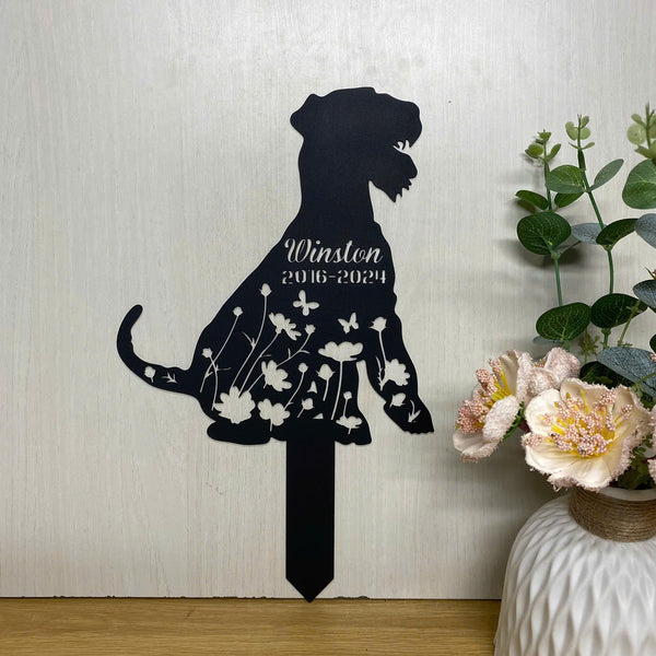 Personalized Airedale Terrier Dog Memorial Garden Stake, Pet Loss Remembrance Stake, In Loving Memory Of Dog Metal Grave Marker, Dog Metal Yard Sign