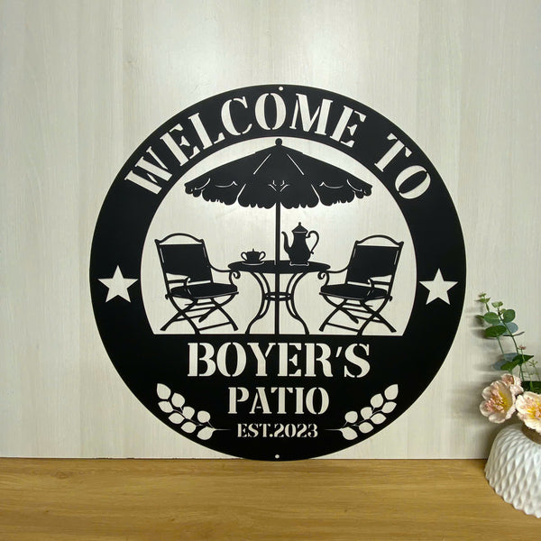 Custom Backyard Patio Welcome Metal Sign, Personalized Family Last Name Metal Sign, Patio Outdoor Metal Hanging Sign,welcome Poolside Patio Metal Sign