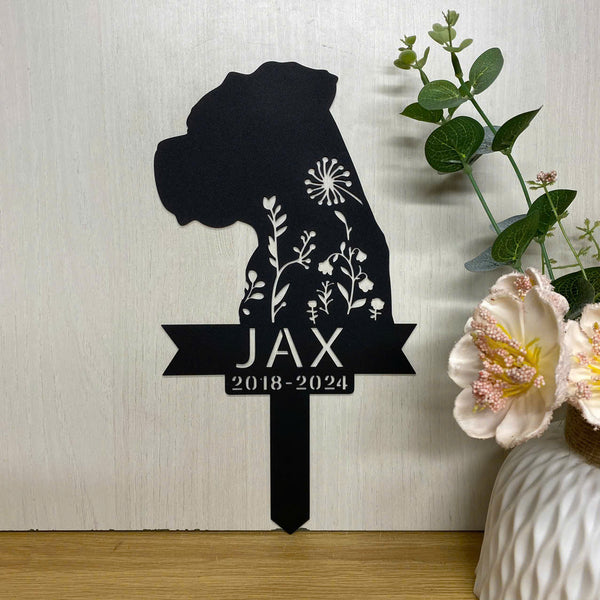 Personalized Boxer Dog Memorial Stake Sign, Custom Pet Metal Grave Marker Sign, Dog Metal Sign With Stake, Pet Loss Sympathy Sign, Remembrance Stake