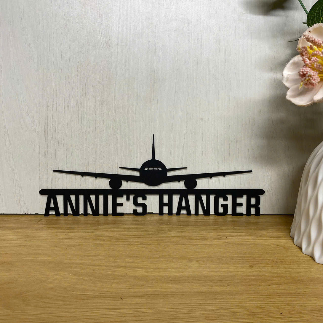 Custom Airplane Hangar Metal Wall Art, Personalized Pilot Name Metal Sign, Custom Aircraft Hangar Metal Wall Sign, Airplane Hangar Metal Decor