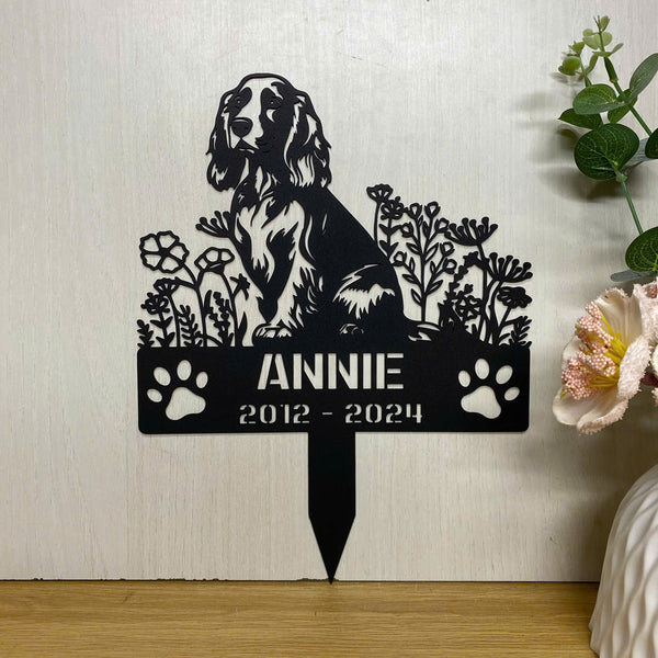 Custom Cocker Spaniels Dog Memorial Metal Stake, Custom In Loving Memory Of Dog Metal Grave Marker, Pet Loss Remembrance Stake, Dog Metal Yard Sign