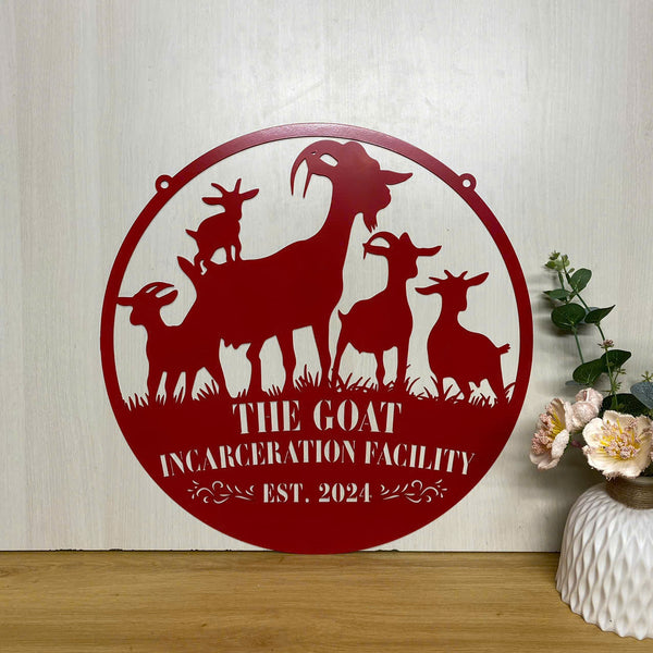 Custom Mountain Goat Metal Wall Art With Name, Personalized Goat Hunter Name Metal Sign, Mountain Goat Farm Metal Wall Hanging Decor