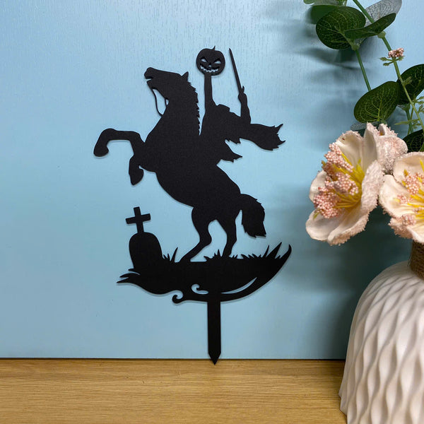 Headless Horseman Metal Yard Stake, Headless Horseman Halloween Garden Stake, Spooky Halloween Garden Decor, Metal Halloween Outdoor Decor