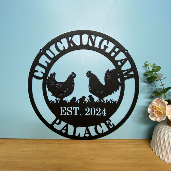 Custom Chicken Coop Metal Farm Sign, Personalized Chicken Farm Metal Name Sign, Chicken Family Farm Metal Sign, Poultry Farm Coop Metal Decor