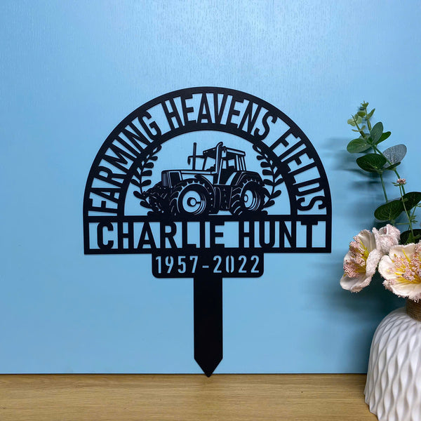 Personalized Farmer Metal Garve Maker, Custom Farmer Memorial Metal Garden Stake, Farmer Memorial Metal Plaque, Farmer Loss Metal Yard Sign