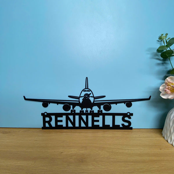 Custom Airplane Monogram Metal Wall Art, Personalized Pilot Name Metal Sign, Custom Aircraft Hangar Metal Wall Sign, Airplane Hangar Metal Decor
